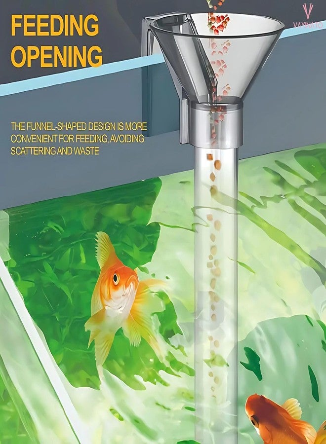 VAYINATO® 2 in 1 (30X6X5Cm) Extendable MutiFunction Floating and Sinking Aquarium Fish and Shrimp Food Feeder | Hangon Type | Easy to Attach | Cleaing and Feeding Kit Included - Image 5